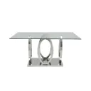 Lalonte Dining table A160/Stainless/Clear Glass