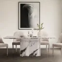 Dining Table/Sertis - A200 - /Black White Striped Stone