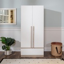 Remus-A Wardrobe 80cm Wide-Solid Oak/White