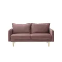 Mindcraft Sofa 3 Seater-Pink Velvet/Steel Leg Gold