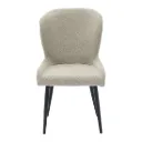 Jeban Dining Chair - Black Steel/Light Brown Fabric