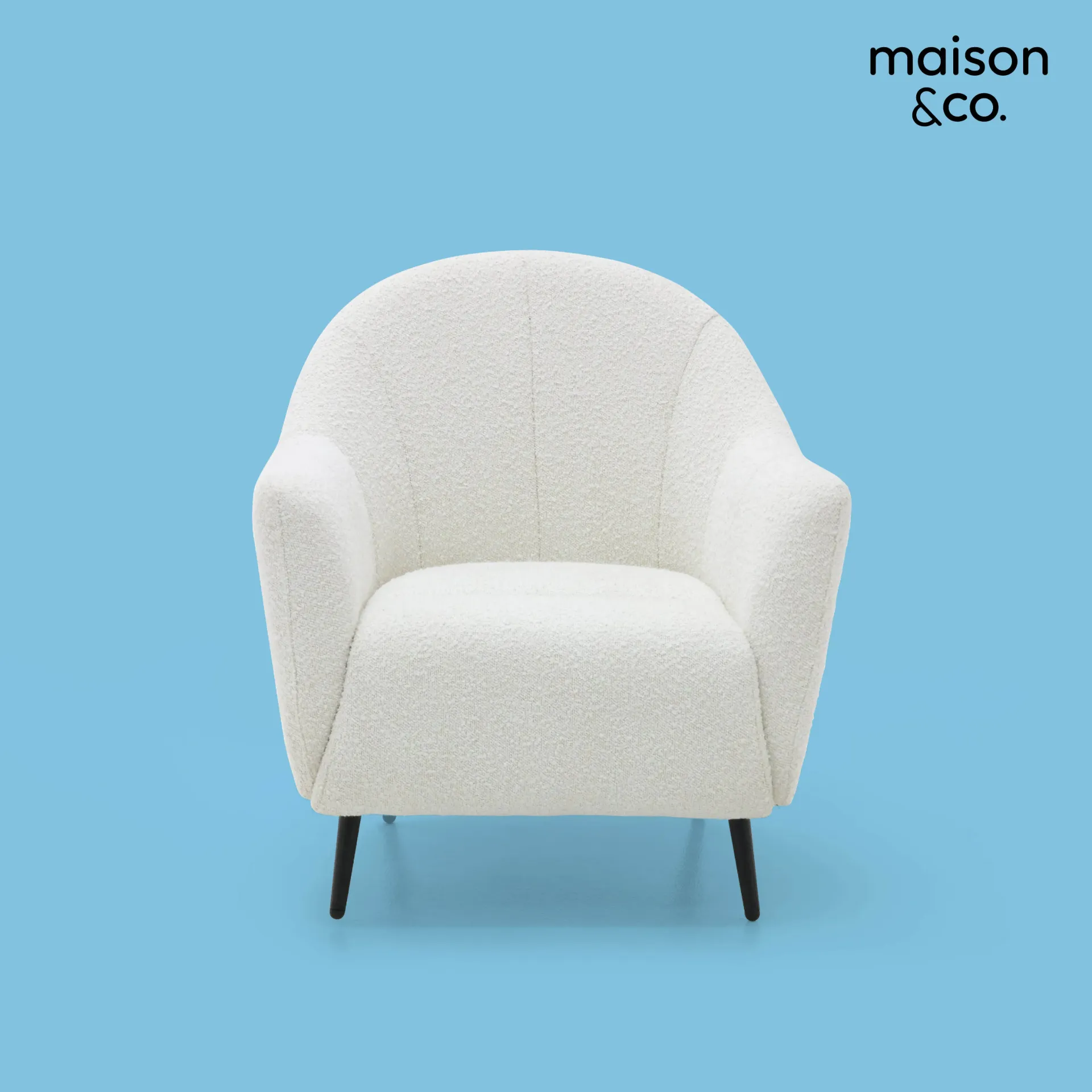 Larito Armchair/Black Steel/White Cream