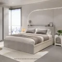 Aiko Bed BW 5ft/M-SC/Cream Linen/White Linen