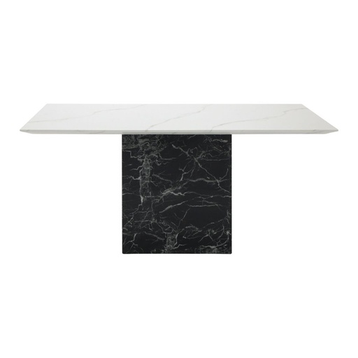 [19233745] Fazia Dining Table - A160cm - Black Stone/White Stone