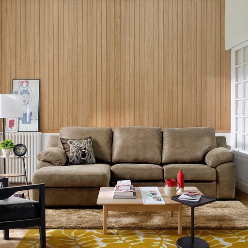 [19196317] Muto Sofa Left Corner-Brown/Leather