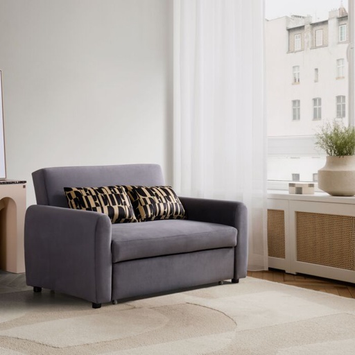 [19240557] Elle Sofa Bed-Grey Velvet