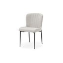 Montero-B Dining Chair-White Cream Fabric/Black Steel