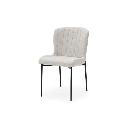 [19243014] Montero-B Dining Chair-White Cream Fabric/Black Steel