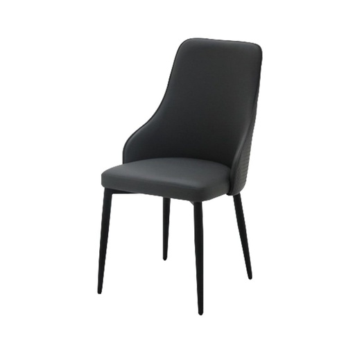 [19221307] Liloni Dining Chair-Black Steel/SL Dark Grey