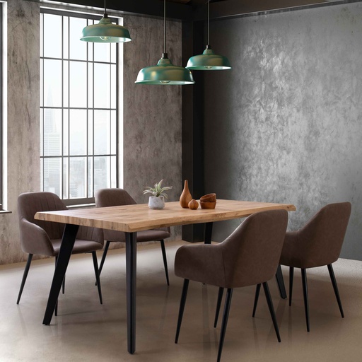 [19224758] Lucena Dining Table 180cm - Natural Wood/Black