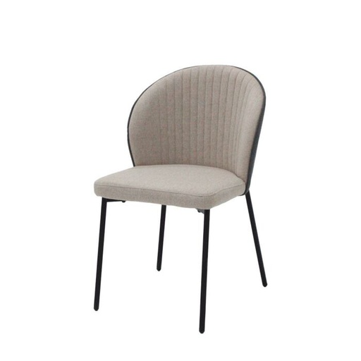 [19234025] Voccy Dining Chair - Dark Grey Fabric/Black Steel