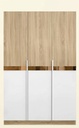 Adison Wardrobe 135/Solid Oak/White