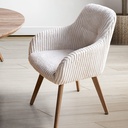 Woopie Chair/Natural Wood Color Steel/Cream Fabric