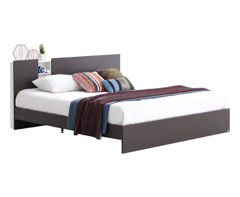 [19063489] Tyler Bed 6ft - Wenge/White