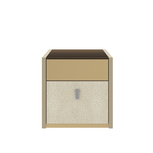 [19078321] Arabella  Night Table NT45 - Gold Mirror - Cream