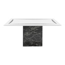 Fazo Dining Table A160 - Stone Black Base - Top Stone White