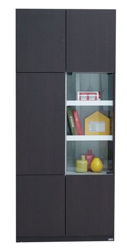 [19120283] Hezzen Tall Cabinet CT80 - Wenge/Denim/White