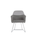 Layne Arm Chair - Chrome/Light Grey Fabric/Dark Grey