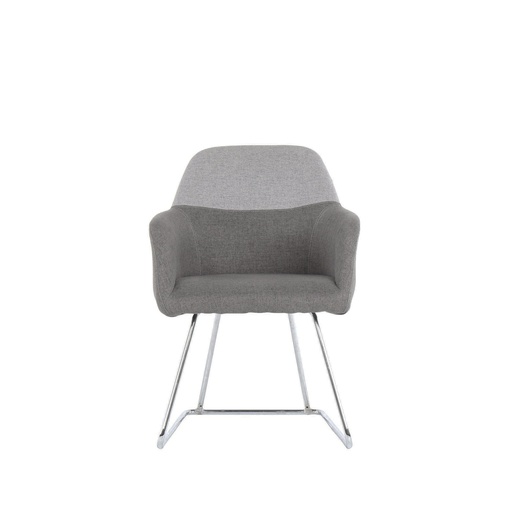 [19131951] Layne Arm Chair - Chrome/Light Grey Fabric/Dark Grey