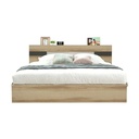 Harper Bed 6ft - Lindberg Oak/Dark Grey-Demin