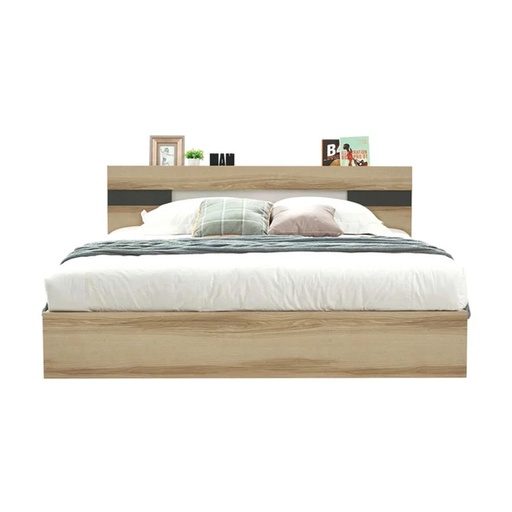 [19139856] Harper Bed 6ft - Lindberg Oak/Dark Grey-Demin