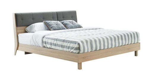 [19140443] Bente - F Bed 5ft - Lindberg Oak/Grey