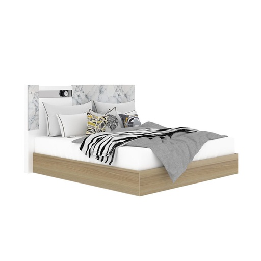 [19141607] Marzera Bed 5ft - Carrara/Lindberg Oak