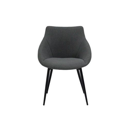 [19147428] Leanna Arm Chair - Leg Black - Grey Fabric