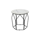 Scholar End Table D50 - Black Leg/White Stone