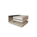 Carvier Coffee Table-Wood Venner/Smoked Glass
