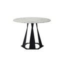 Hershy - A Dining Table - Black Steel/White Stone