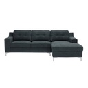 Fadear Sofa - Right Corner - Chromium/Dark Grey