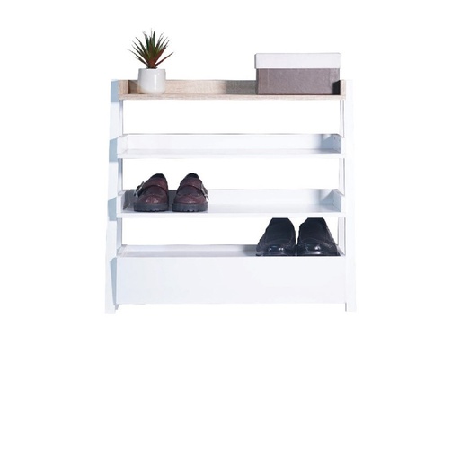 [19192309] KC-Play Nice Shoe Cabinet SH60-White/Lindberg Oak