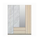 Marmurus Wardrobe - Slide Semi Door - Light Color