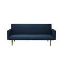 Mick Sofa Bed - Natural Eucalyptus Wood Legs - Dark Blue Fabric