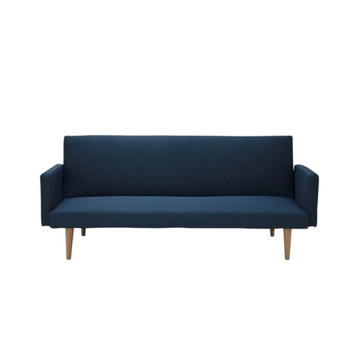 [19197679] Mick Sofa Bed - Natural Eucalyptus Wood Legs - Dark Blue Fabric