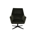 Altic Arm Chair - Black Steel - Dark Green Velvet