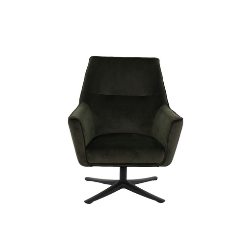 [19199466] Altic Arm Chair - Black Steel - Dark Green Velvet