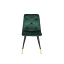 Tarish-B Dining Chair - Gold Black Leg - Green Velvet