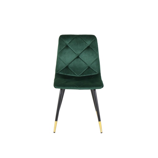 [19199468] Tarish-B Dining Chair - Gold Black Leg - Green Velvet