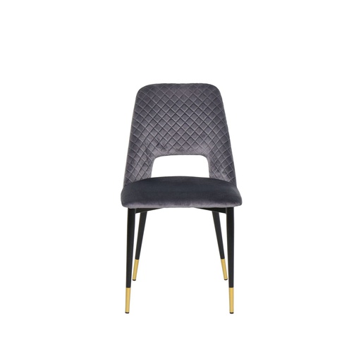 [19199469] Tara Dining Chair - Gold/Black/Grey Velvet