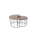 Sunmoon Coffee Table -Black Leg/Tea Glass