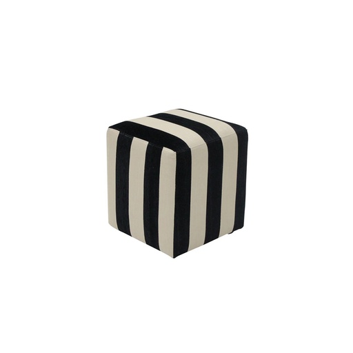 [19207658] Boom Stool - Black Striped Cream Fabric