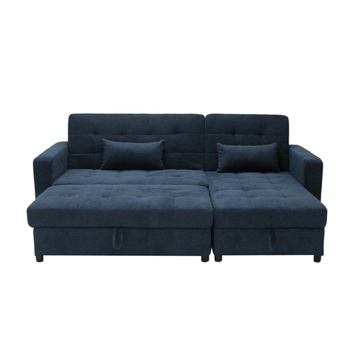 [19208685] Coris Sofa Bed - Black Plastic Legs/Dark Blue