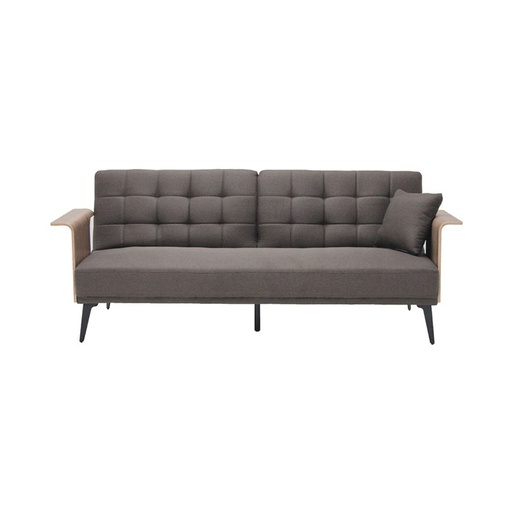 Jayda Sofa Bed - Black Steel Legs - Walnut/Brown