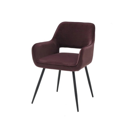 [19210636] Yaby Chair - Black Leg/Pink Velvet