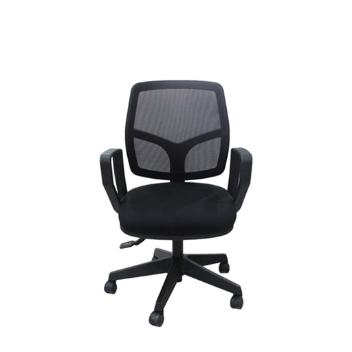 [537TKA60N3] Merryfair Stick Flex - Low Back Loop-arm Office Chair - Black-537TKA60N3