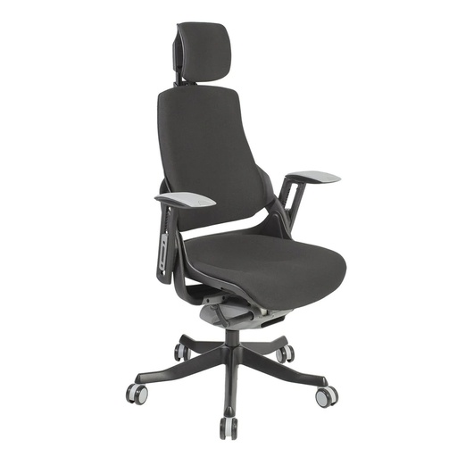 [609BMBG62VB_VY] Merryfair Wau High Back Aluminium Base Office Chair - PVC Leather Black