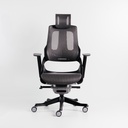 Merryfair Wau High Back Chair_Al. Base_PVC Leather Black Seat_Charcoal Net Back_S-BLACK/B-NW41
