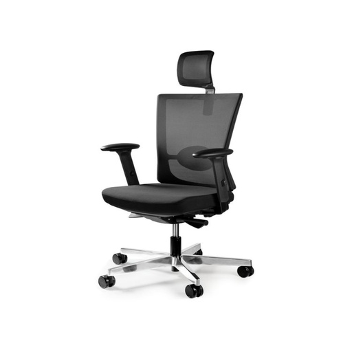 [969YMA69NP_BL] Merryfair Forte High Back Office Chair - Black - Polished Aluminum Base - 969YMA69NP